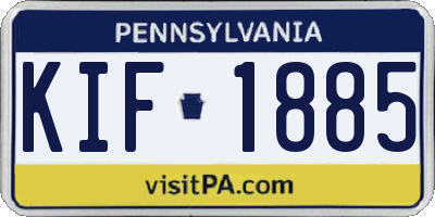 PA license plate KIF1885