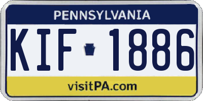 PA license plate KIF1886