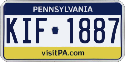 PA license plate KIF1887