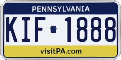 PA license plate KIF1888