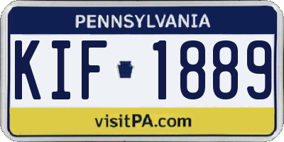 PA license plate KIF1889