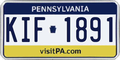PA license plate KIF1891