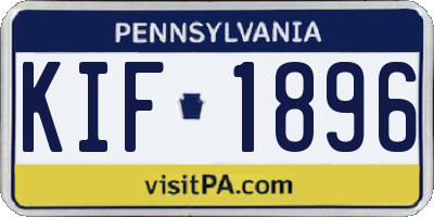 PA license plate KIF1896