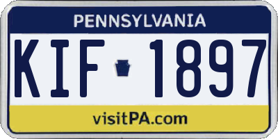 PA license plate KIF1897