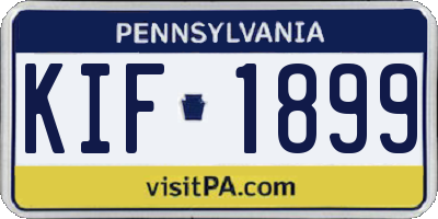 PA license plate KIF1899