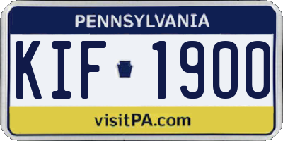 PA license plate KIF1900