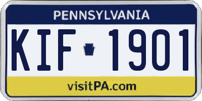 PA license plate KIF1901