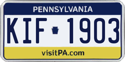 PA license plate KIF1903