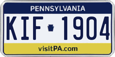 PA license plate KIF1904