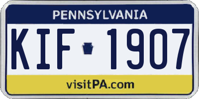PA license plate KIF1907
