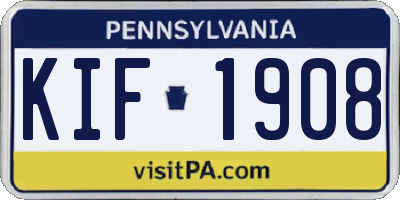 PA license plate KIF1908