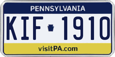 PA license plate KIF1910