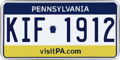 PA license plate KIF1912