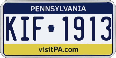 PA license plate KIF1913