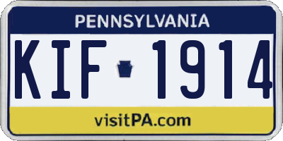 PA license plate KIF1914