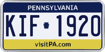 PA license plate KIF1920
