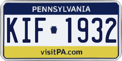 PA license plate KIF1932