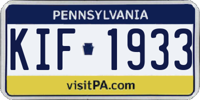 PA license plate KIF1933