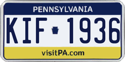PA license plate KIF1936