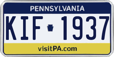 PA license plate KIF1937