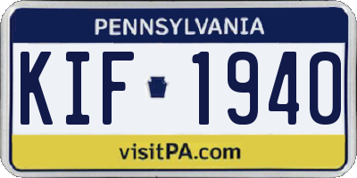 PA license plate KIF1940
