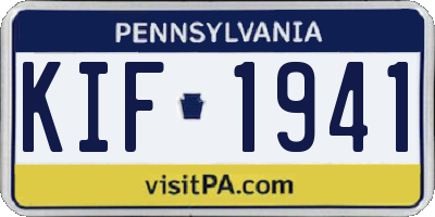 PA license plate KIF1941