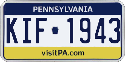 PA license plate KIF1943