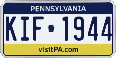 PA license plate KIF1944
