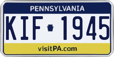 PA license plate KIF1945