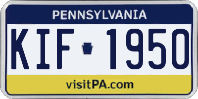 PA license plate KIF1950