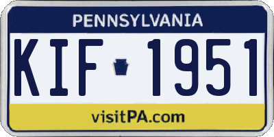 PA license plate KIF1951