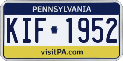 PA license plate KIF1952