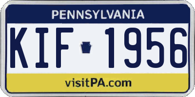 PA license plate KIF1956