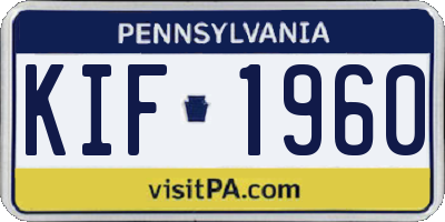 PA license plate KIF1960