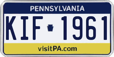 PA license plate KIF1961