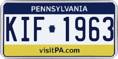 PA license plate KIF1963