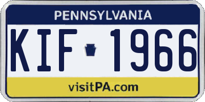 PA license plate KIF1966