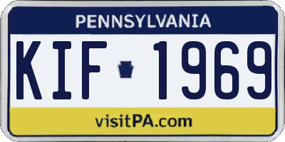 PA license plate KIF1969