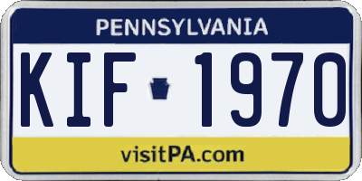 PA license plate KIF1970