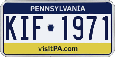 PA license plate KIF1971