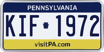 PA license plate KIF1972