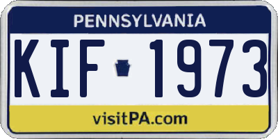 PA license plate KIF1973