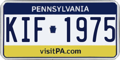 PA license plate KIF1975