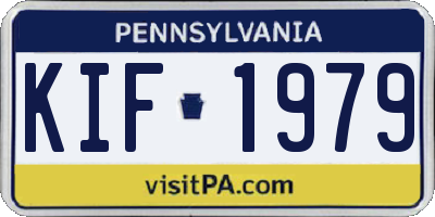 PA license plate KIF1979