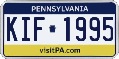 PA license plate KIF1995