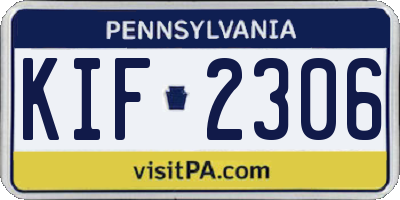 PA license plate KIF2306