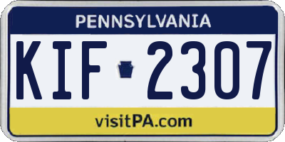 PA license plate KIF2307
