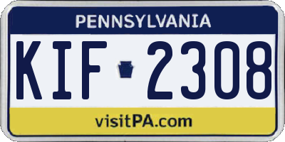 PA license plate KIF2308