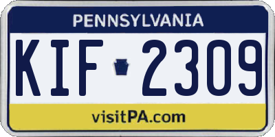 PA license plate KIF2309