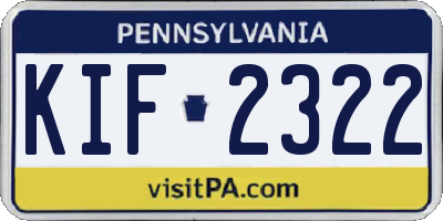 PA license plate KIF2322